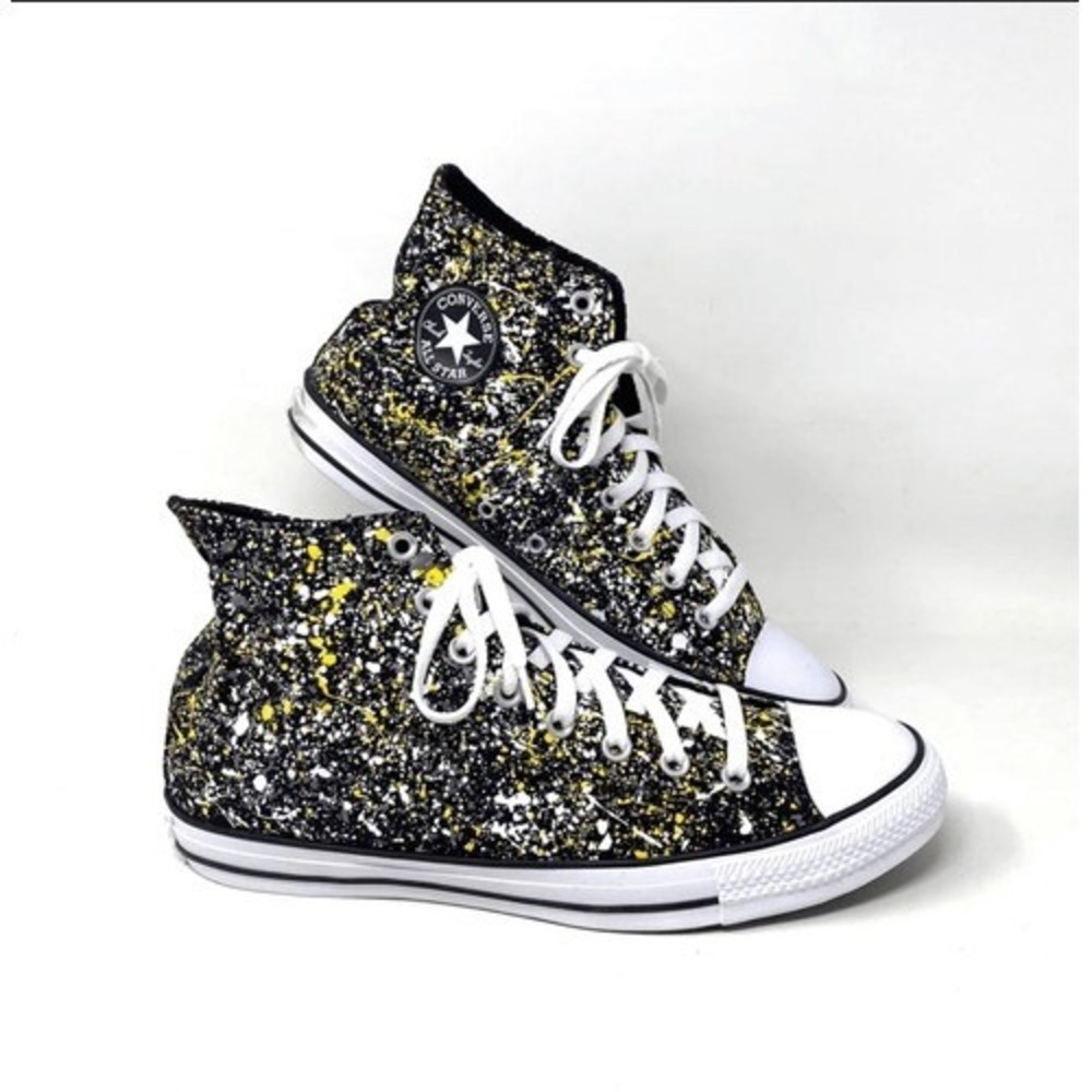 Converse Unisex Chuck Taylor All Star Hi Shoe Size 8 Men Black/Yellow A00468F - Picture 2 of 8